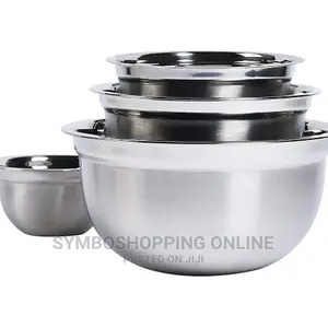 Basic Essentials 4 Piece Stainless Steel Mixing Bowl Set