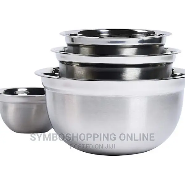 Basic Essentials 4 Piece Stainless Steel Mixing Bowl Set