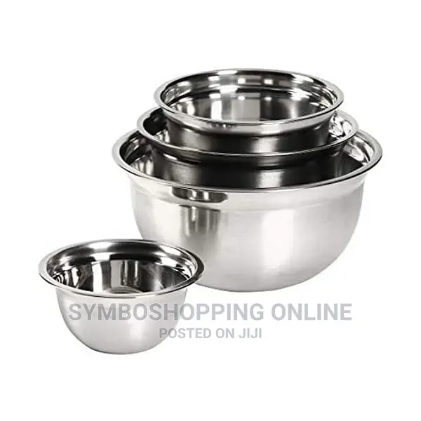 Basic Essentials 4 Piece Stainless Steel Mixing Bowl Set