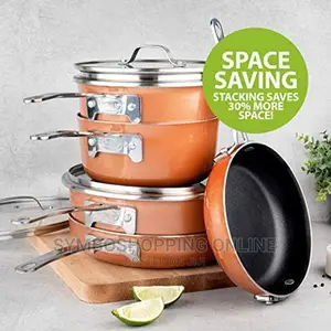 10 Piece Set Stackmaster Non-Stick Space Saving Cookware.