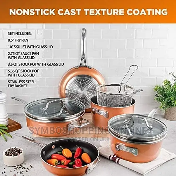 10 Piece Set Stackmaster Non-Stick Space Saving Cookware.