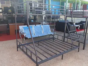 Metal Bunk Bed. Family Size. Single Top Double Down