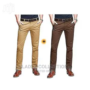 2 Piece Slim Fit Chinos - Khaki / Black