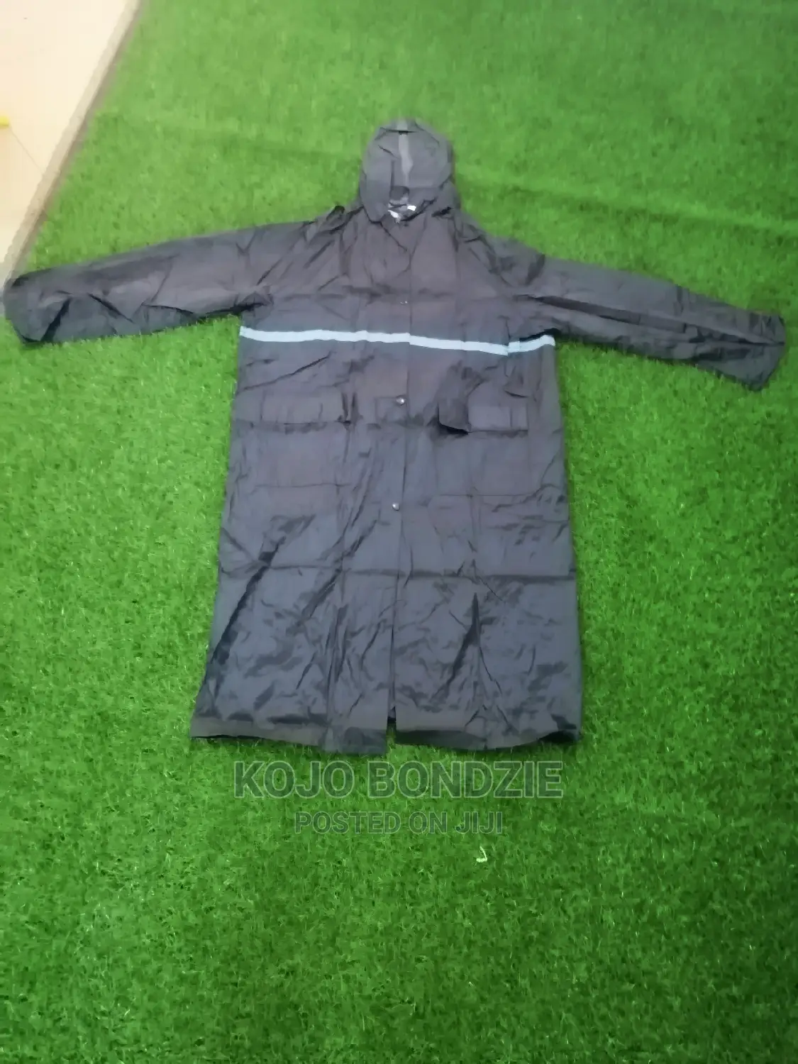 Straight Reflective Raincoat With Hoodie