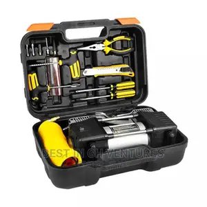 Portable Car Tire Pump + Set of Tools in Hard Case