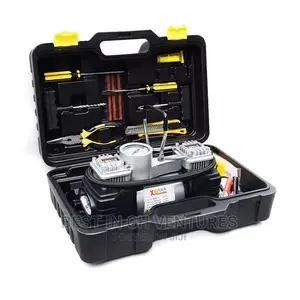 Car Tire Pump + Set of Tools in Hard Case