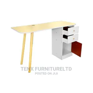 Office Desk (2 Drawers, 1 Door) and 2 Legs