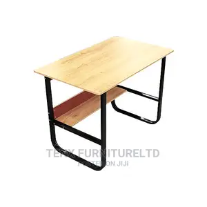 Computer Desk With Lower Open Shelf and Metal Legs