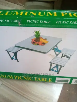 Foldable Aluminum Picnic Table With 4 Chairs