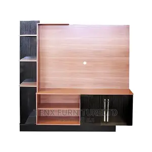 TV Unit 3 Tier Shelves Brown and Black