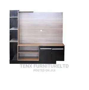 TV Unit 3 Tier Shelves Beige