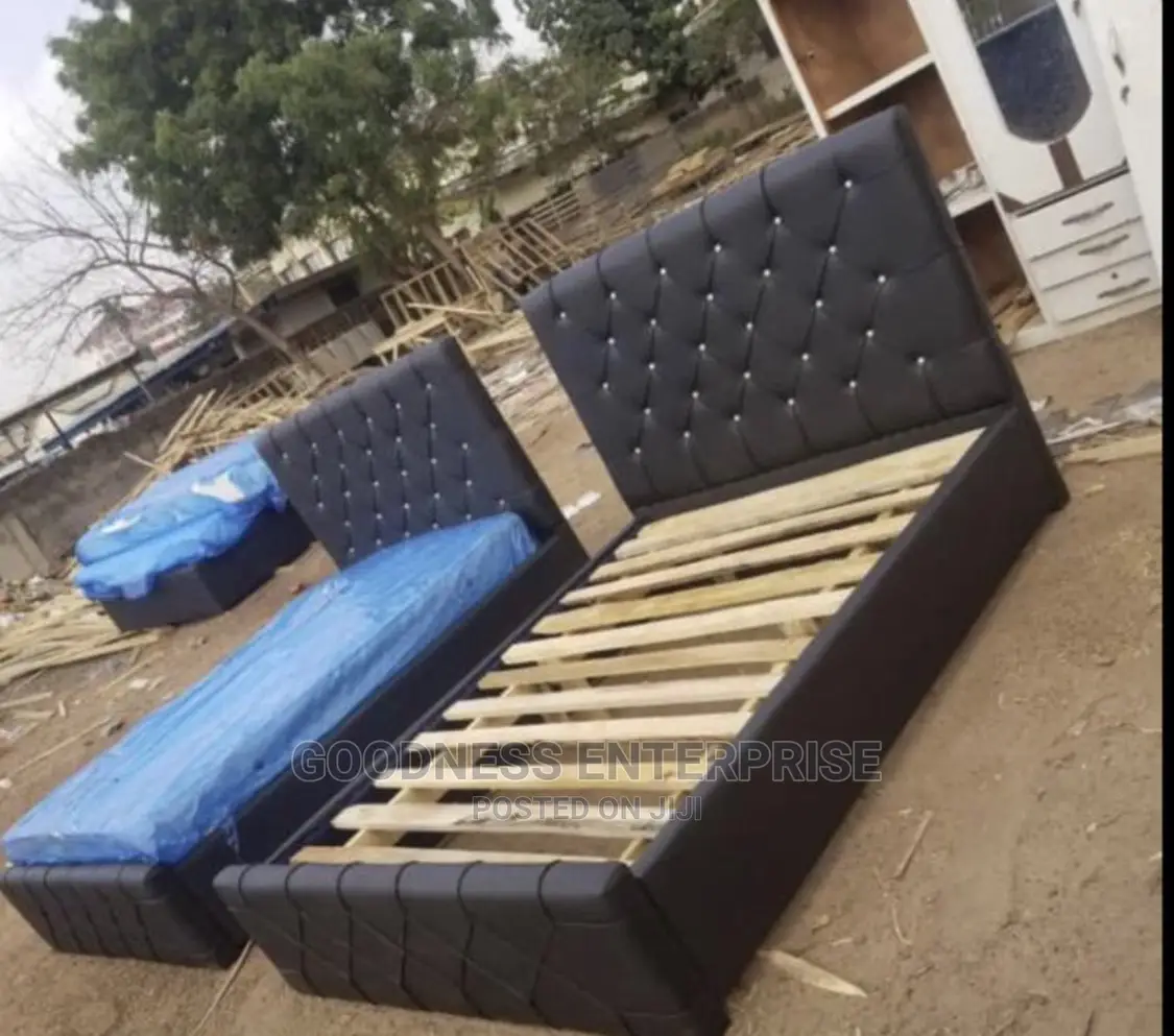 Double Leather Bed Frame