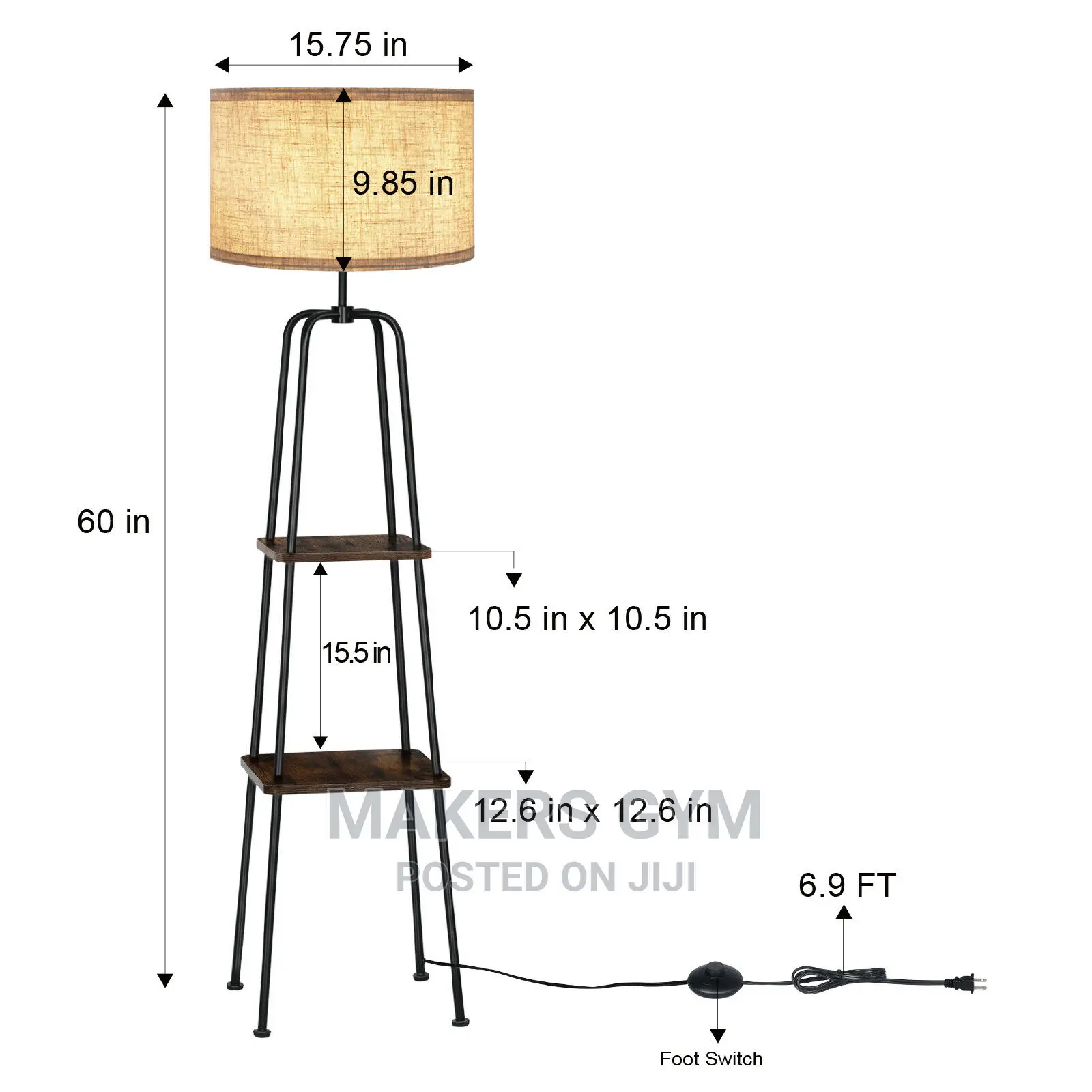 Floor Lamp With Shelves Standing ()