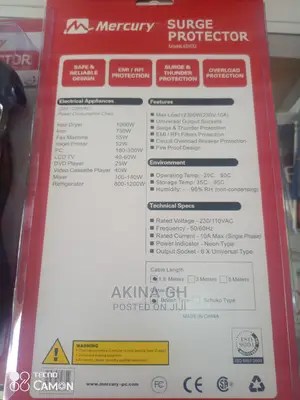 Mercury Surge Protector Extension Board 5m