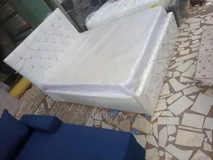 Pure White Double Bed With Mattress . Free Delivery