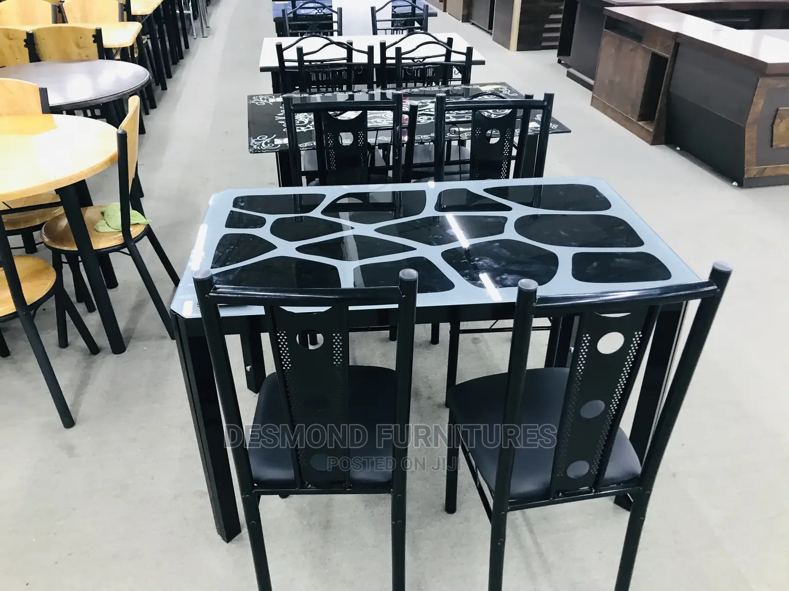 Dining Table With 4 Chairs ( Glass )
