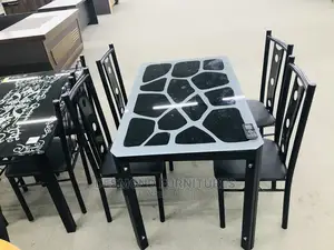 Dining Table With 4 Chairs ( Glass )