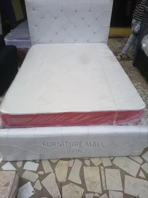 New White Double Bed With Mattress . Free Delivery