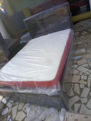 Black Double Bed With Mattress . Free Delivery
