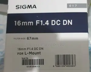 Sigma 16mm F1.4 Dc Contemporary Wide Angle Lens For L Mount