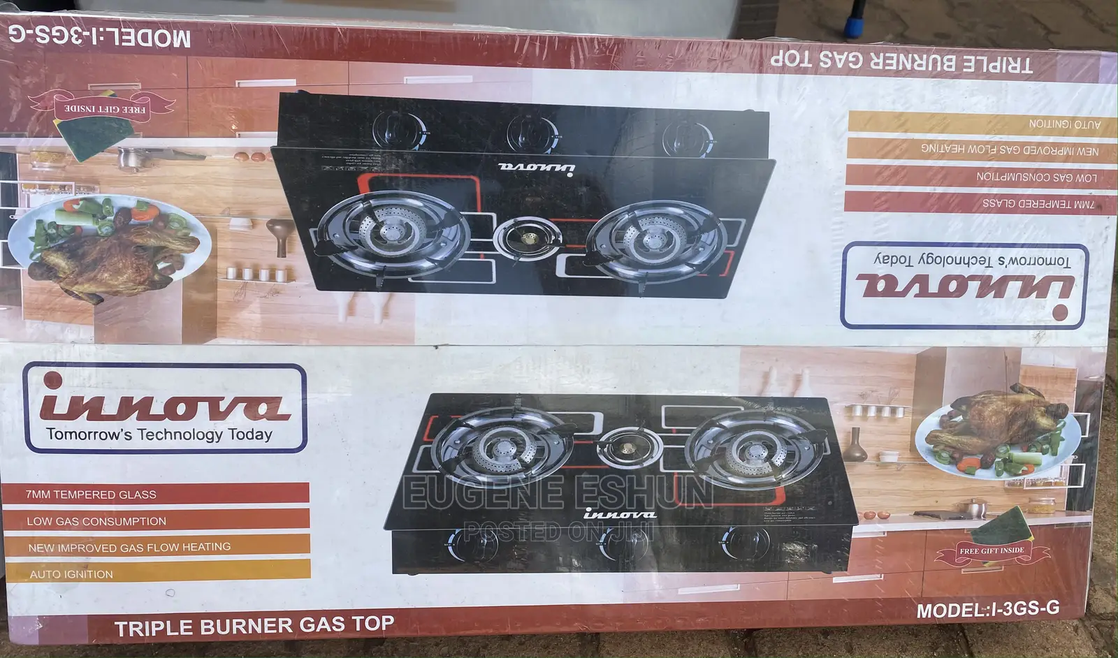 Innova Glass Top 3 Burner Stove