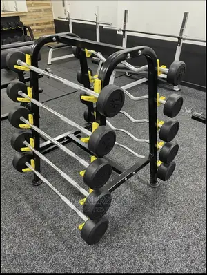 Ez Fixed Weight and Straight Bars Set With Rack 10kg-