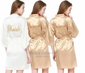 Bride Maid Of Honor Satin Wear Bridal Robes