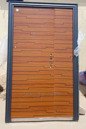One and Half Smooth Steel Metallic Door With Frame+Locks Set