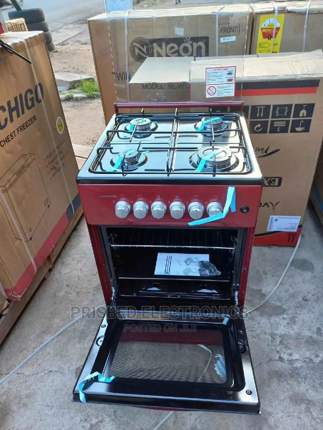 Va《》Volcano 4burner Gas Cooker 50*50(Red)