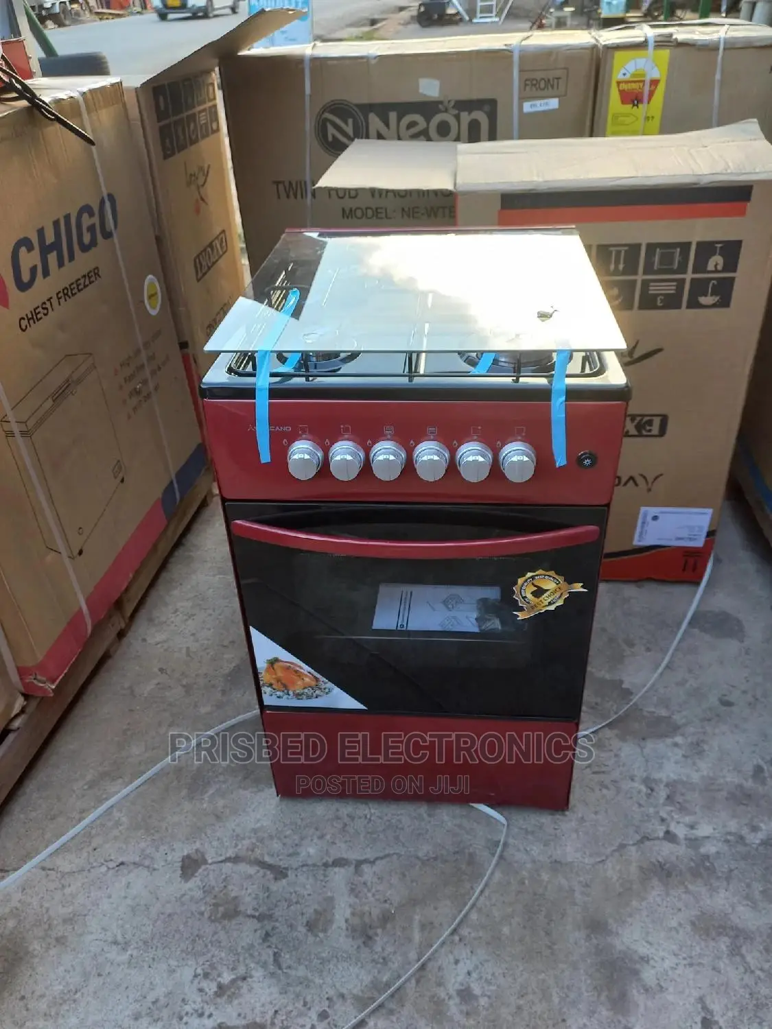 Va《》Volcano 4burner Gas Cooker 50*50(Red)