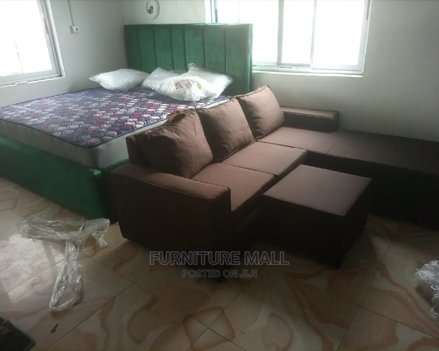Bedroom Setup. Bed+Mattress+Lshape Sofs. Fre Dlv