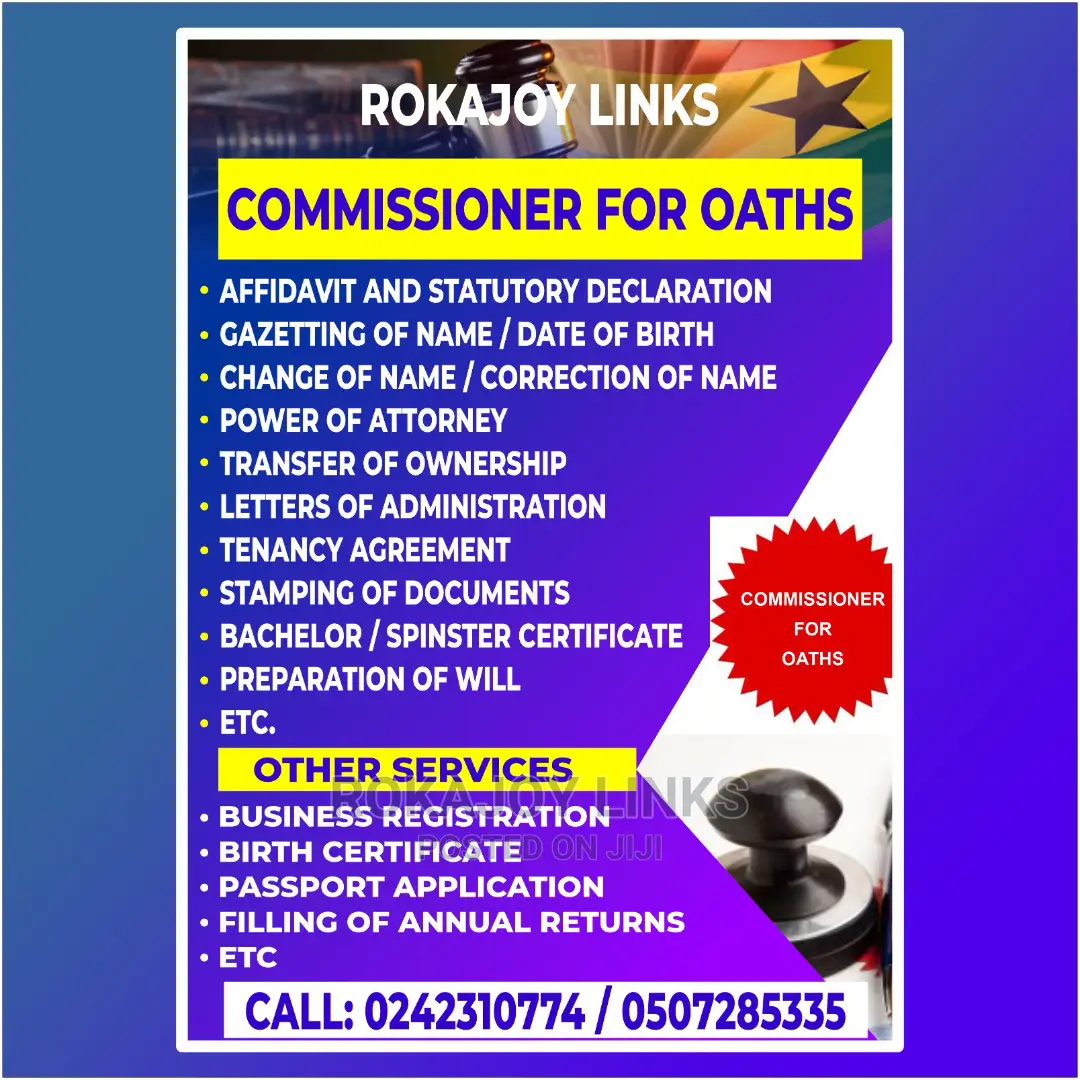 Commissioner for Oaths and Other Services