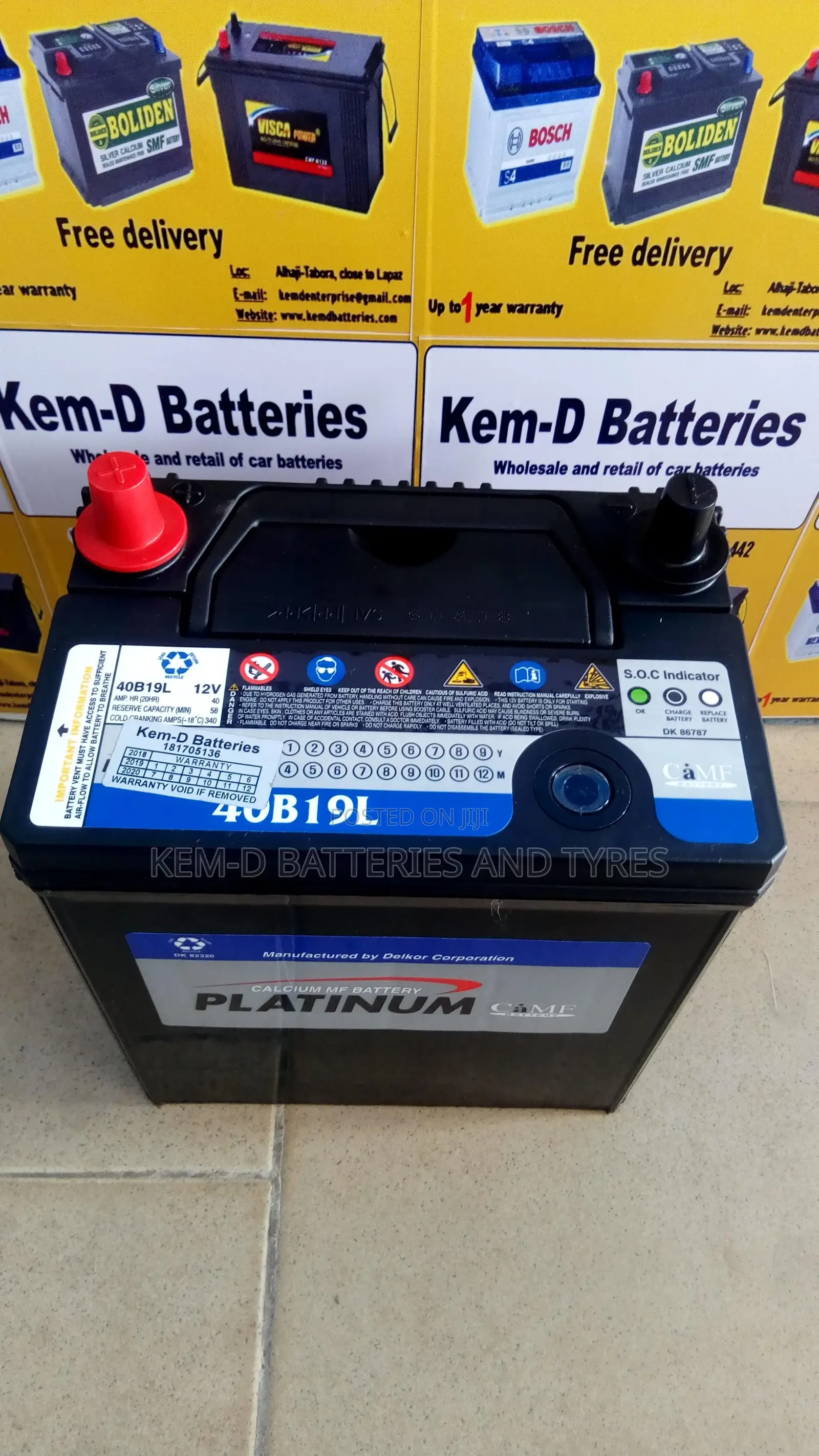 Car Battery - 11 Plates Platinum Small Pole + Free Delivery
