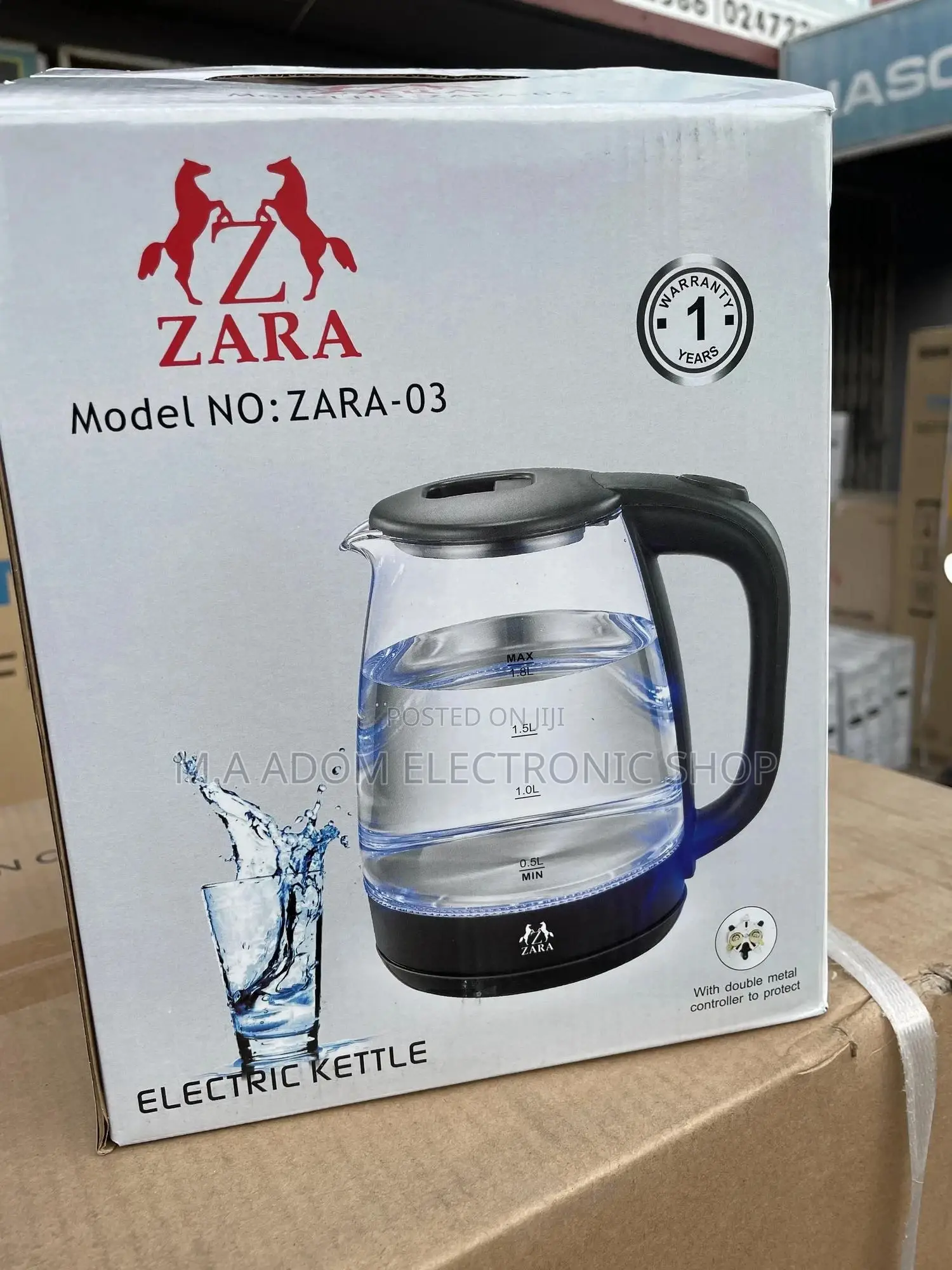 Brand New Zara 1.8 Litres Tea Glass Kettle