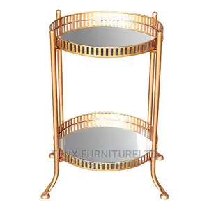 Side Table Mirror Tray Top 2 Tier