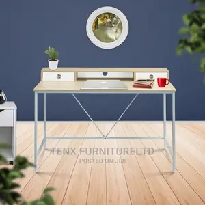 Computer Desk With Hutch and 2 Drawers