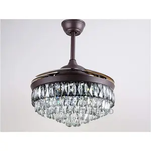 LED Crystal Ceiling Fan With Remote AND CHANDELIER