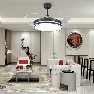 Ceiling Fan and Chandelier With Remote Foldable