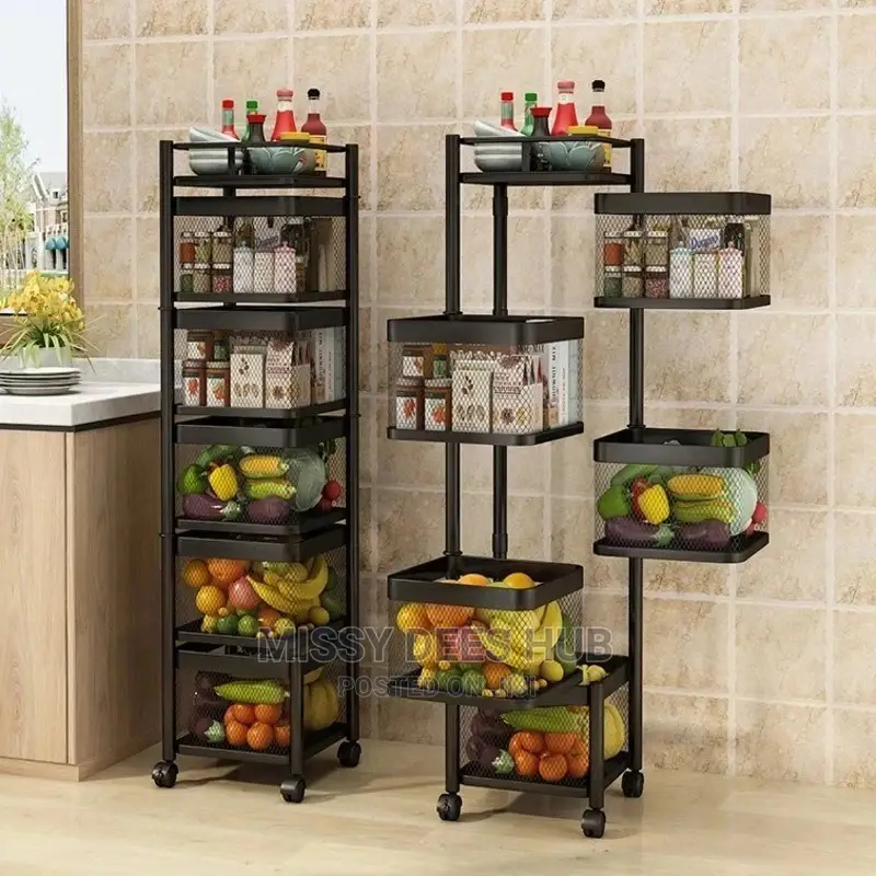 Trolley With Rotating Shelves