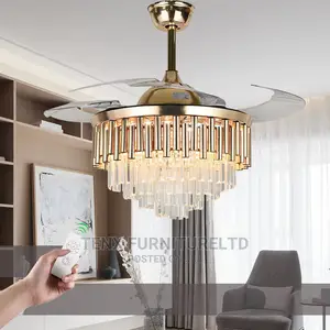 Crystal Ceiling Fan Chandelier (Clear)