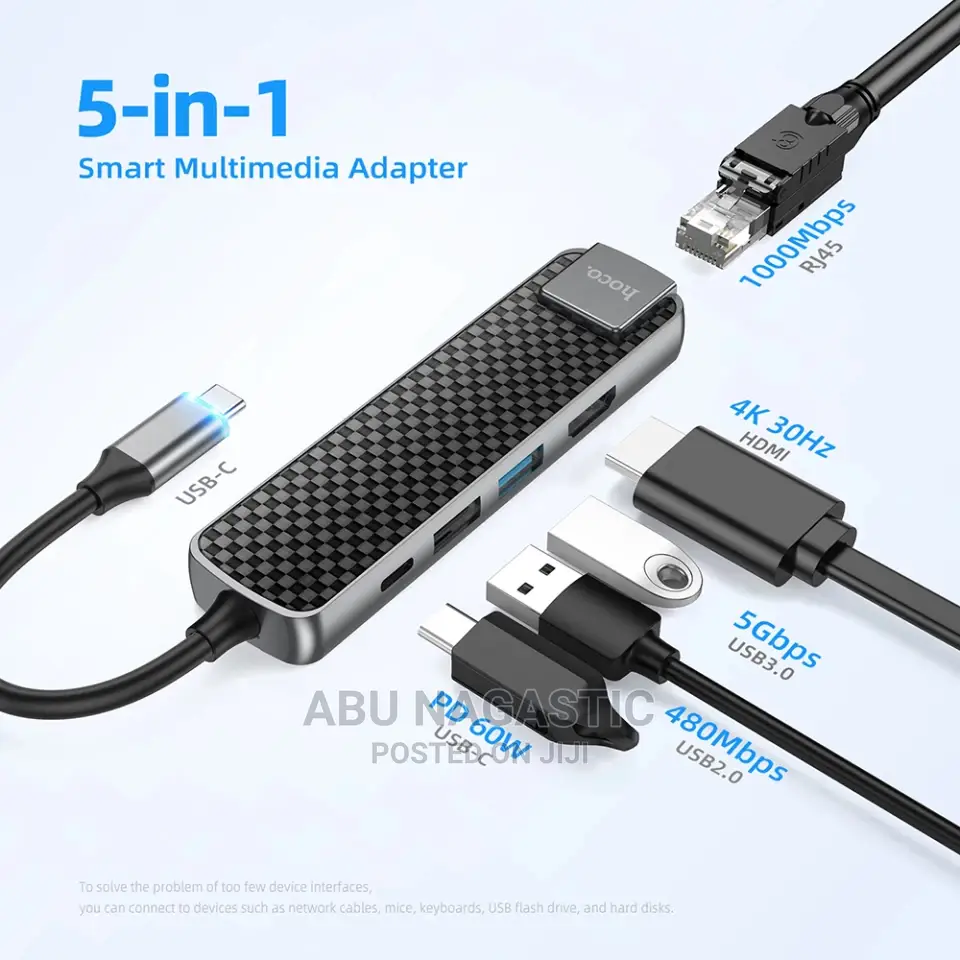 Type-C 5in1 Smart Multifunctional Adapter