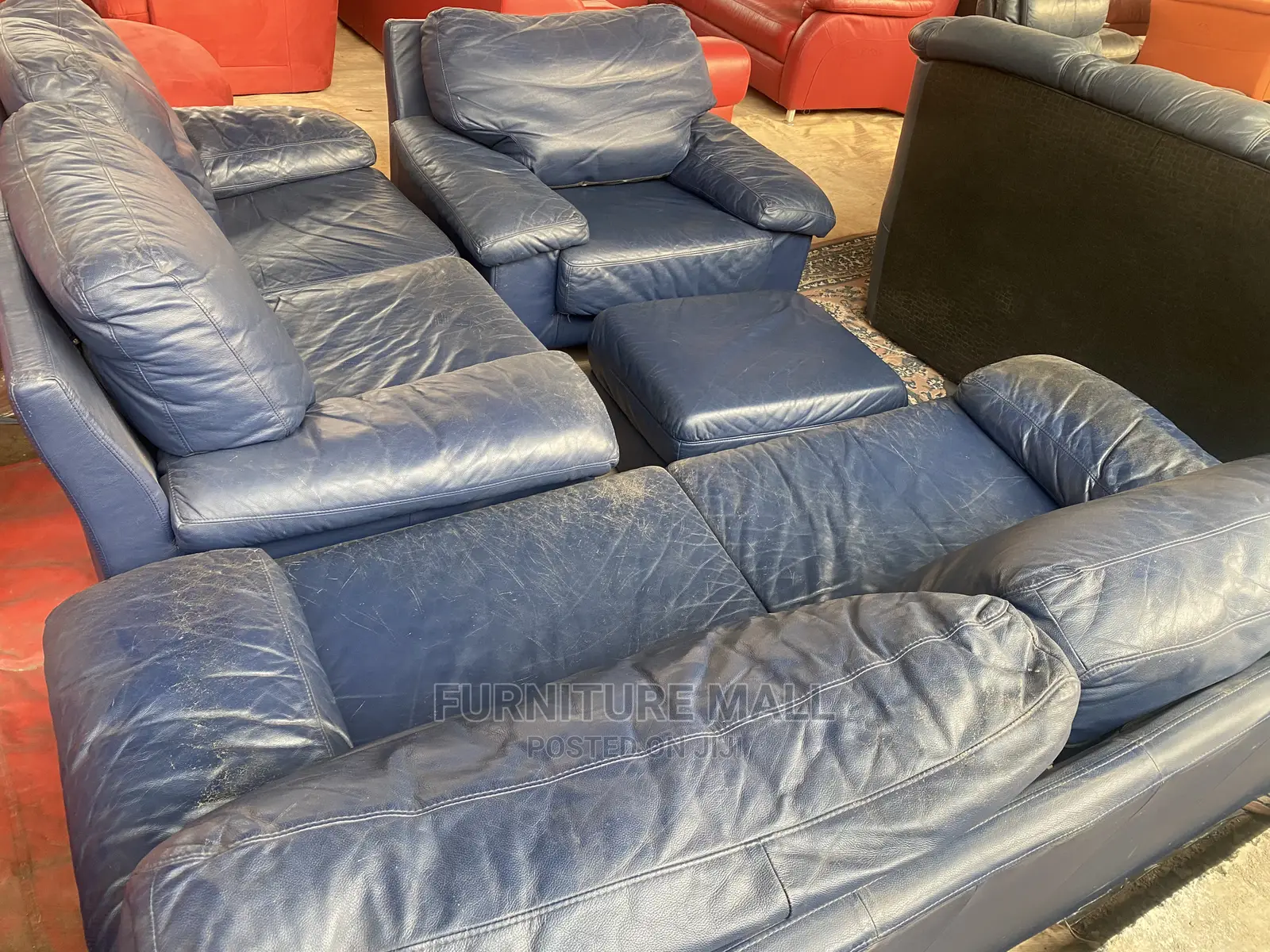 Lovely Blue Black Sofa Set (Forign)Free Delivery