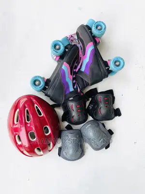 Original Set of Pre Owned Skating Shoes and Protective Gear