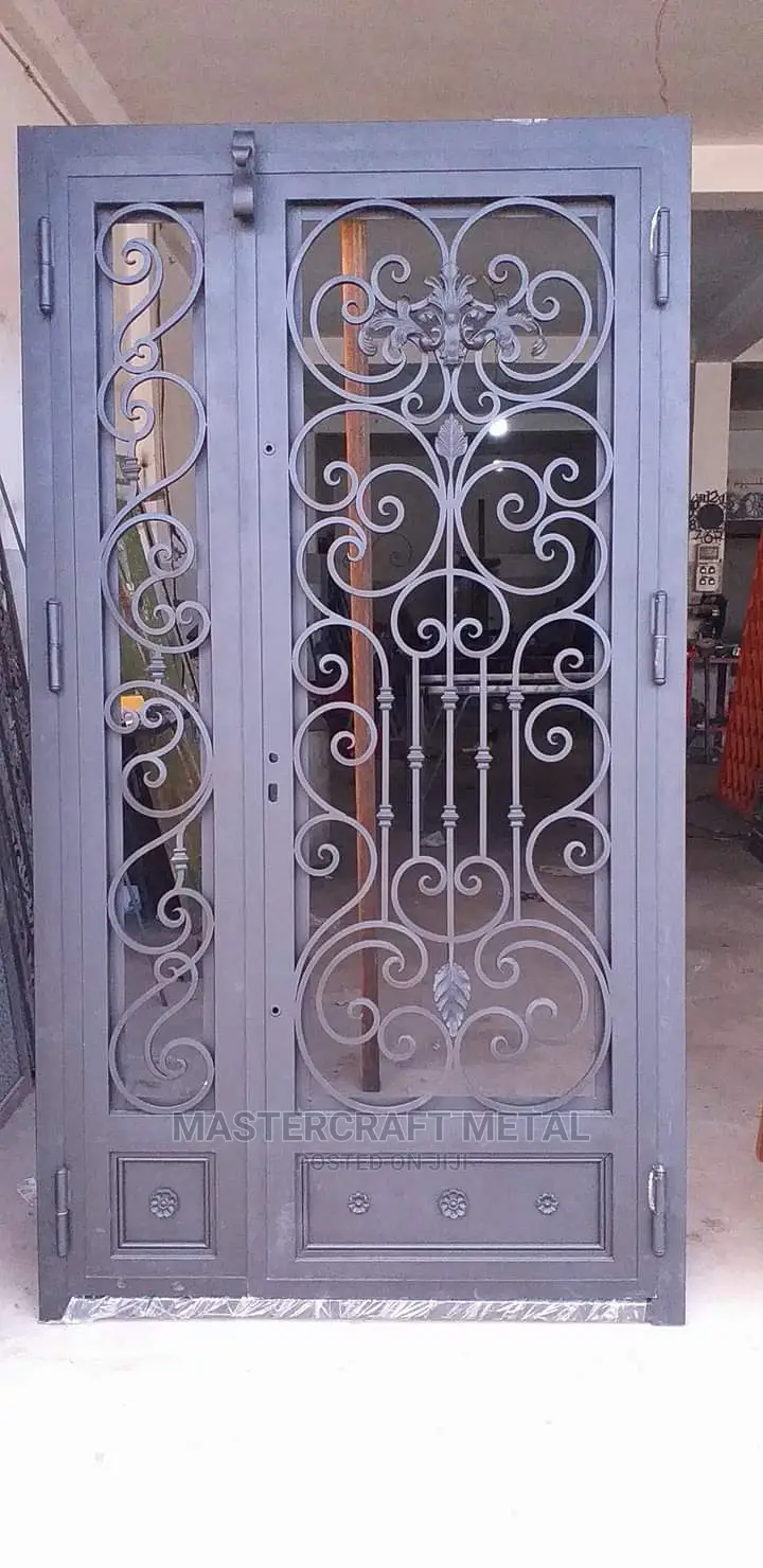Quality Wrought Iron Security Door With Glass