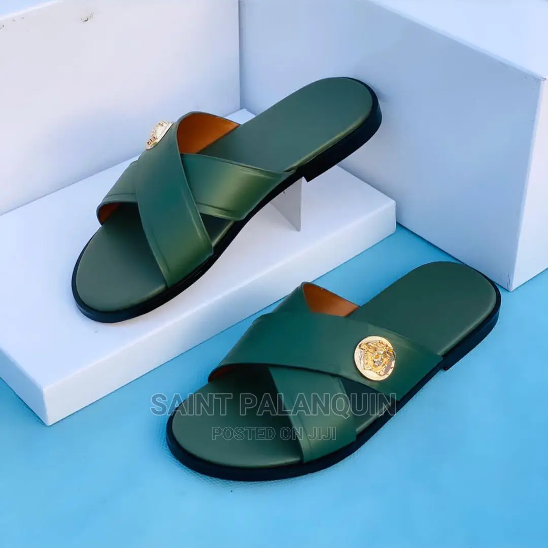 Men Cross Versace Slippers