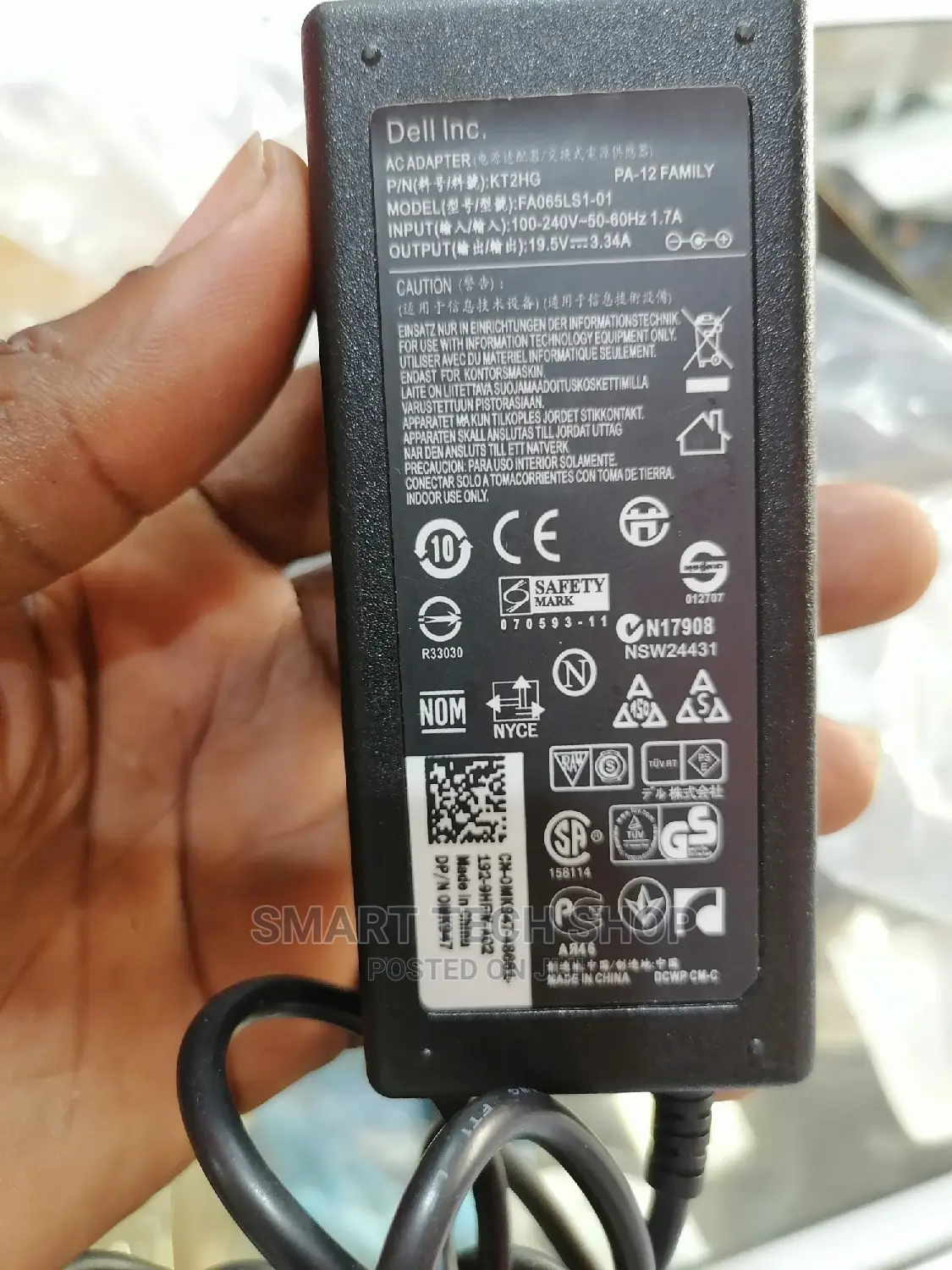 Dell Laptop Charger 19v3.21A For Inspiron, Latitude Big Pin