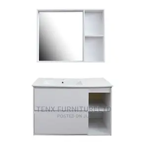 Bathroom Cabinet Wooden Ceramic Set