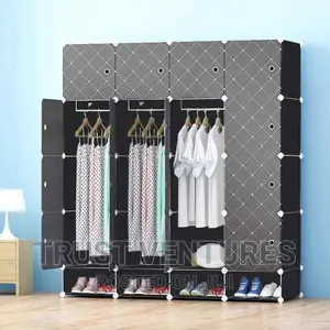 16 Cubes Plastic Wardrobe With Shoe Rack