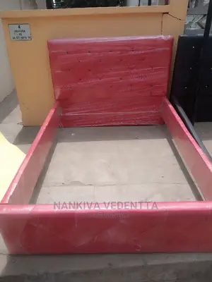 Red Foreign Double Leather Bed Frame