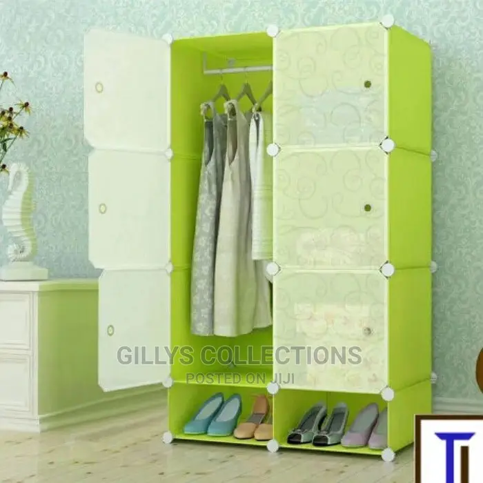 6 Cubes Plastic Wardrobe With Shoe Racks